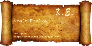 Kraft Etelka névjegykártya